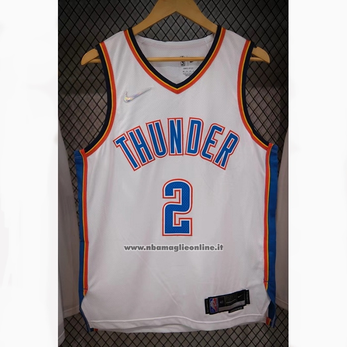 Maglia Oklahoma City Thunder Shai Gilgeous-Alexander #2 Association Autentico Bianco